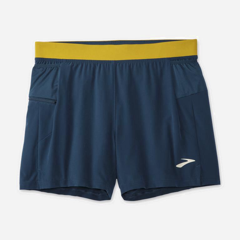 Brooks Sherpa 5 2-In-1 Mens Running Shorts - Indigo Rush/Golden Hour - Philippines (765894WJE)